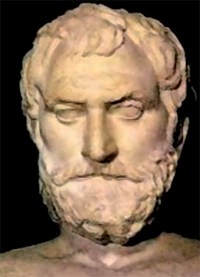 un busto di Talete di Mileto